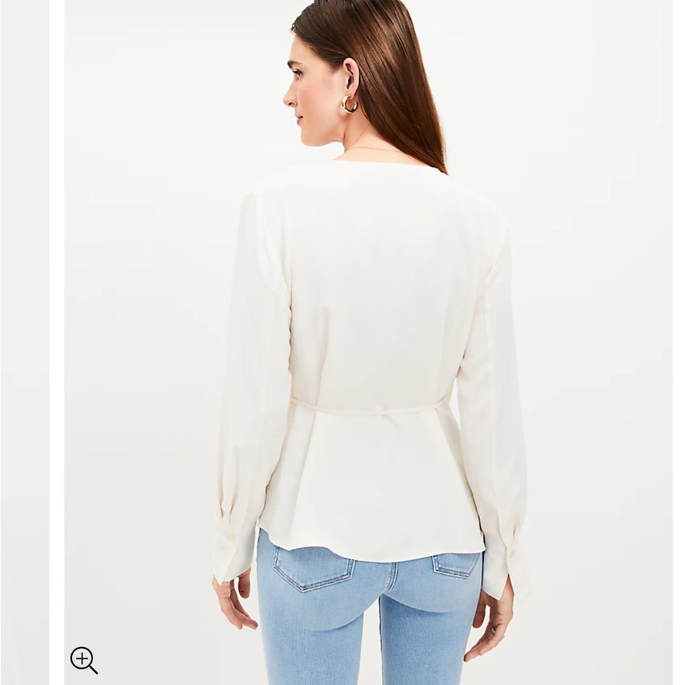 Loft Cream, Wrap Blouse NWT - Picture 3 of 14